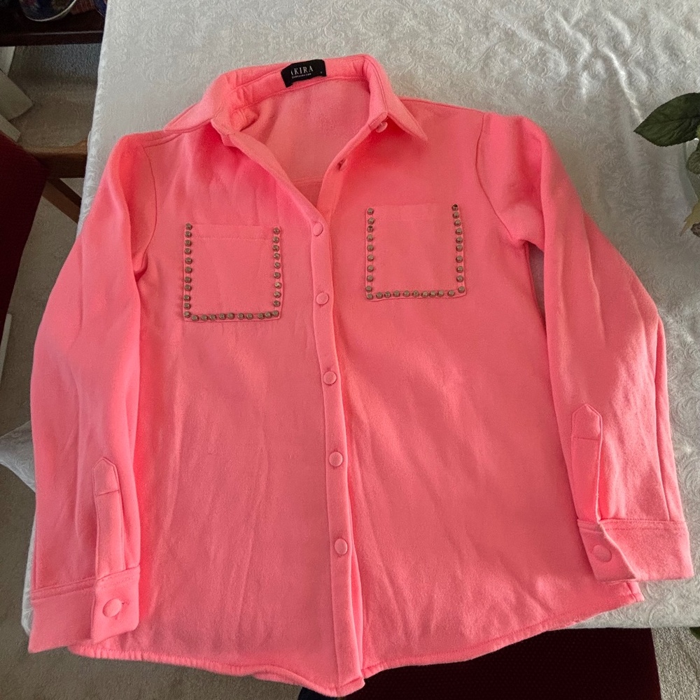Akira Pink Knit Jacket Sweater